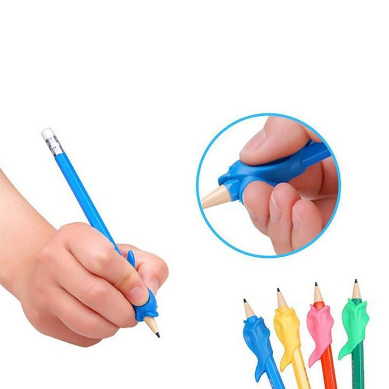 19 stk børne pen grip crossover pen gripper skrivehjælp til børn børn lektietegning (tilfældig farve , 5 stk dobbelt finger pe