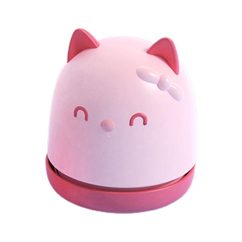 Portable Cute Cat Mini Desk Vacuum Cleaner for Desktop Keyboard Cleaner Computer: Pink