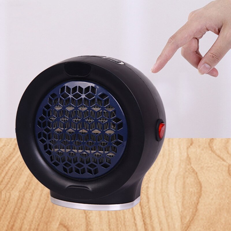 Portable Round Electric Fan Heater Adjustable Thermostat Overheat Protection