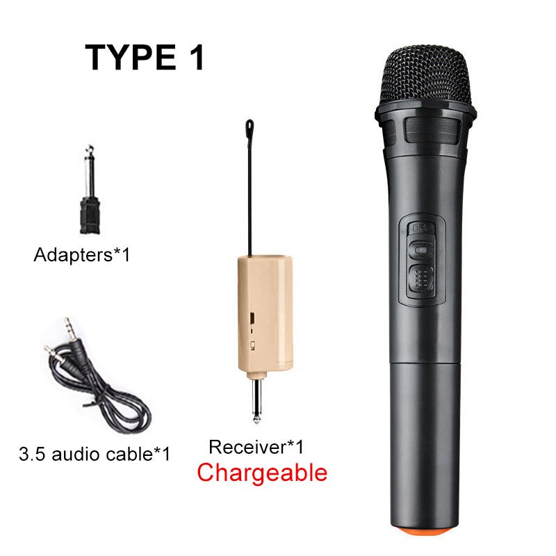 Professionele Uhf Draadloze Microfoon Systeem Dual Channel Draadloze Handheld Microfoon Frequentie Verstelbare 100M Ontvangen Karaoke: Type 1