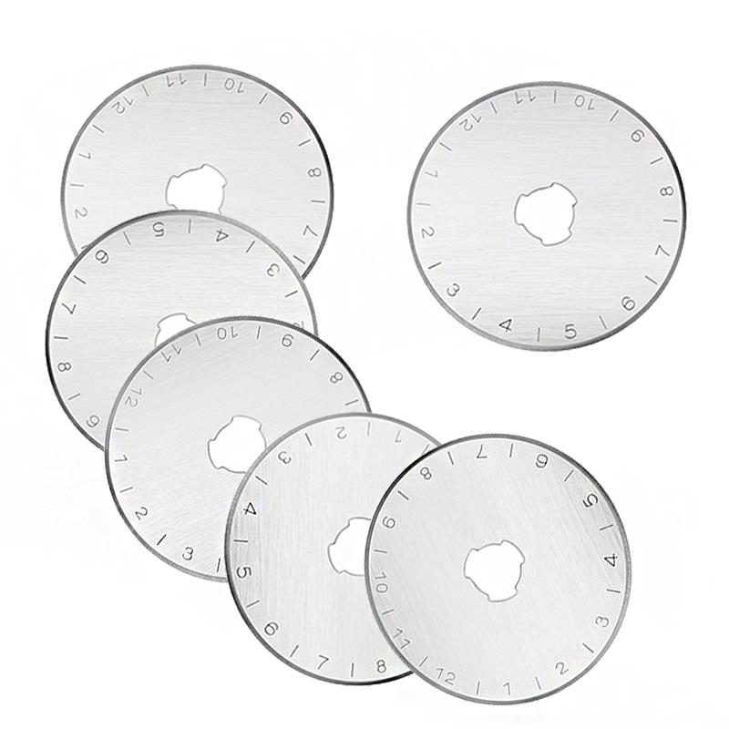 5PCS 45 mm Circular Rotary Cutter Replacement Spare Safety Blades Hand Held Refill Fabric Leather Craft Steel Quailting cutters