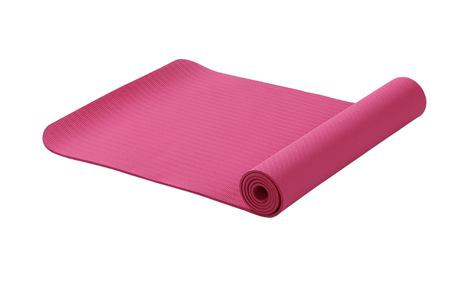 6Mm Tpe Antislip Yoga Mats Voor Fitness Smaakloos Pilates Mat 8 Kleur Gym Oefening Sport Matten pads Met Yoga Tas Yoga Band: Rood