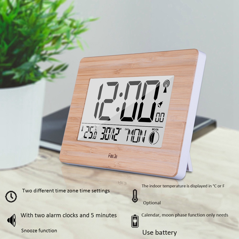 Horloge murale numérique Lcd grand grand nombre temps température calendrier alarme Table horloges de bureau moderne maison bureau décor