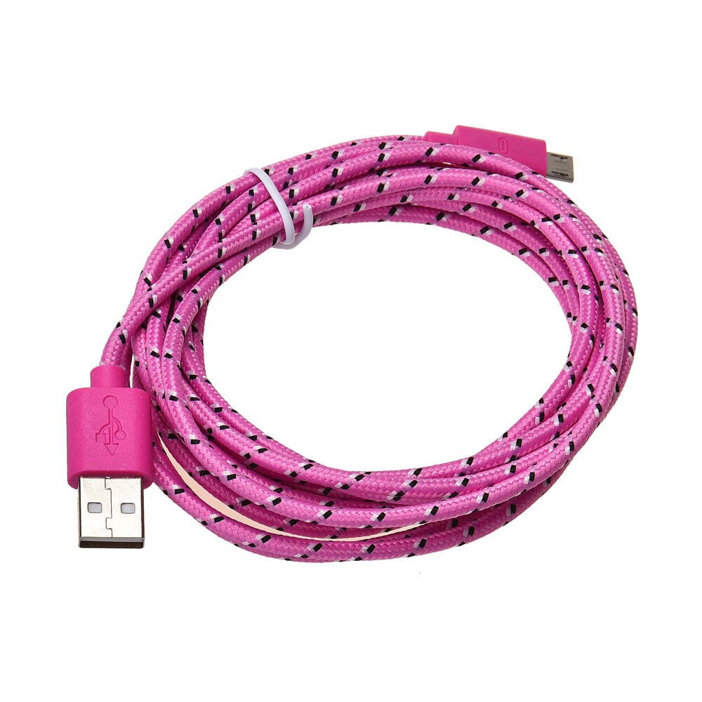 1M/10FT Micro USB Charger Sync Data Cable Cord for Cell Phone faster Charge For Android Phone FOR Smartphone Cellphone Phoes: pink