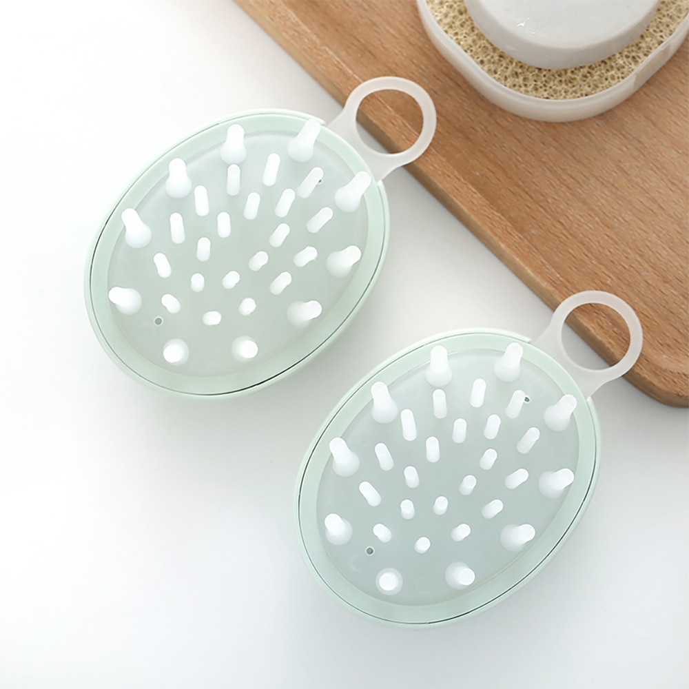 Peine para bebé, champú sólido, masajeador de pelo del cuero cabelludo, cepillo seguro, lavado de cabello para niños, masaje de cabeza portátil, artículos para bebés