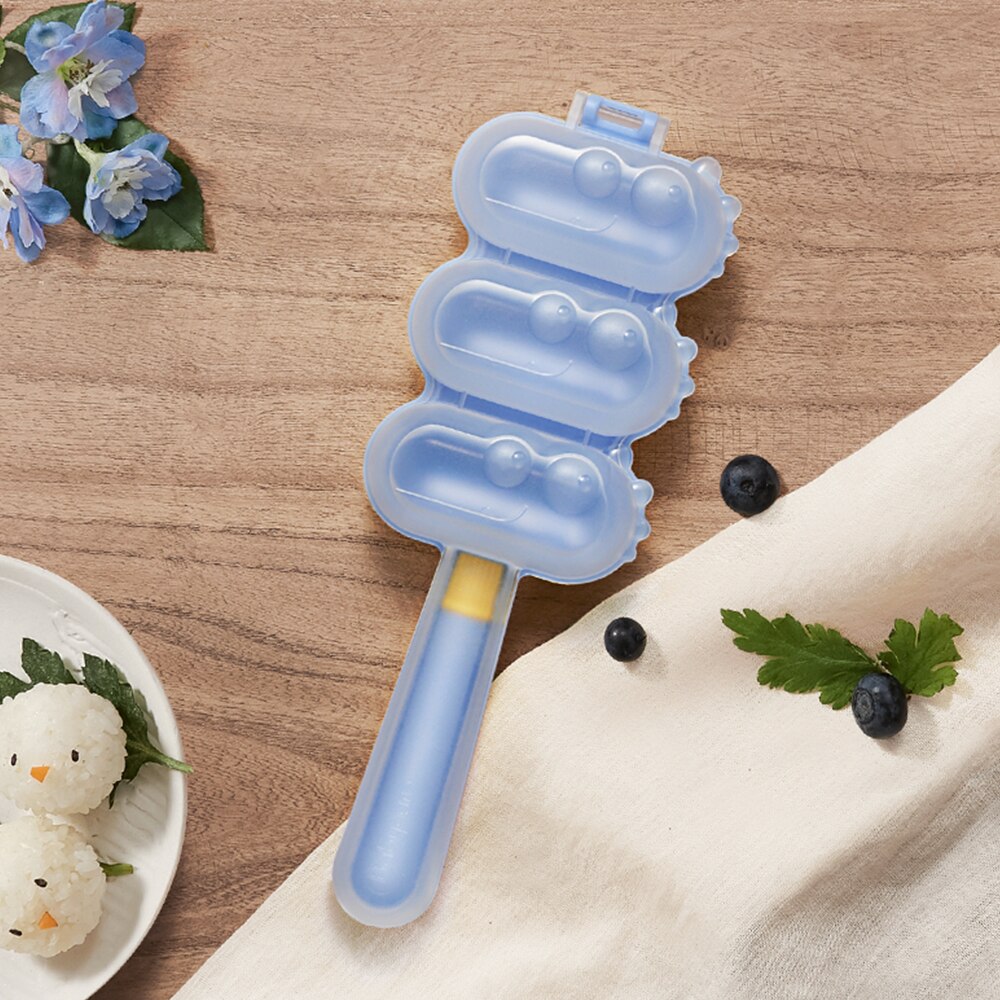 BC Babycare-moldes de bolas de arroz para bebé, herramientas reutilizables para hacer Sushi, accesorios para hacer verduras, carne y arroz, sin BPA: Blue
