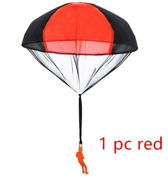 2 Stuks Hand Gooi Soldaat Parachute Speelgoed Indoor Outdoor Games Voor Kinderen Mini Soldaat Parachute Fun Sport Educatief Speelgoed jongen: 1pc Red