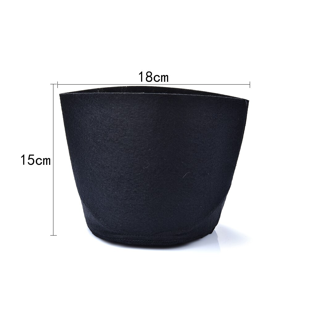 Ronde Zwarte 1-10 Gallon Plant Pouch Wortel Container Grow Bag Beluchting Container Kwekerij Potten Non-wovens potten 5 Maten: 1 Gallon