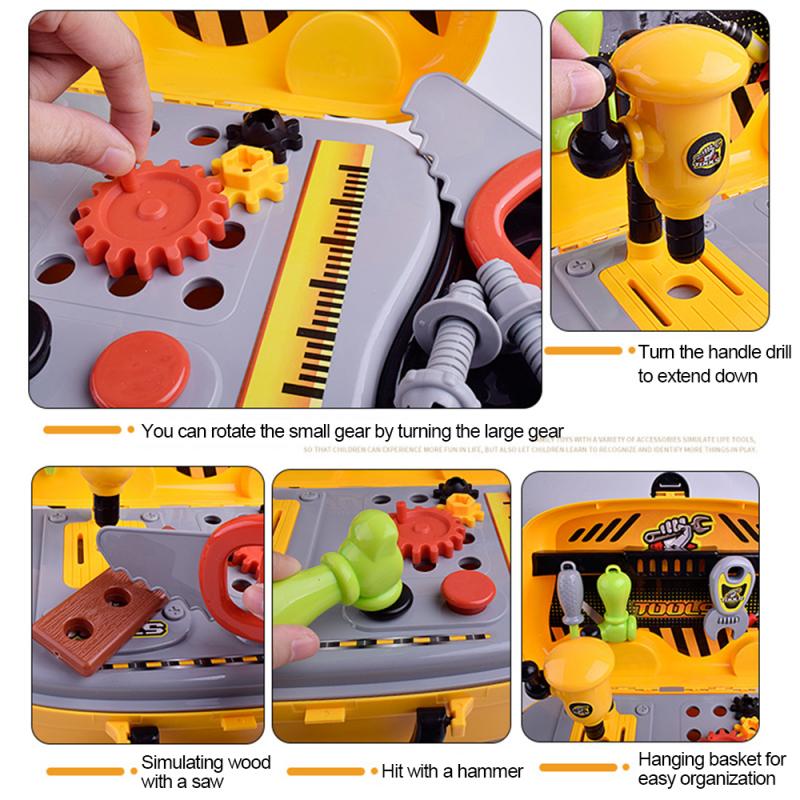 Caja de herramientas de reparación de simulación para niños, destornillador, desmontaje, juguete para jugar a las casitas, juego, herramienta de reparación, juguete para