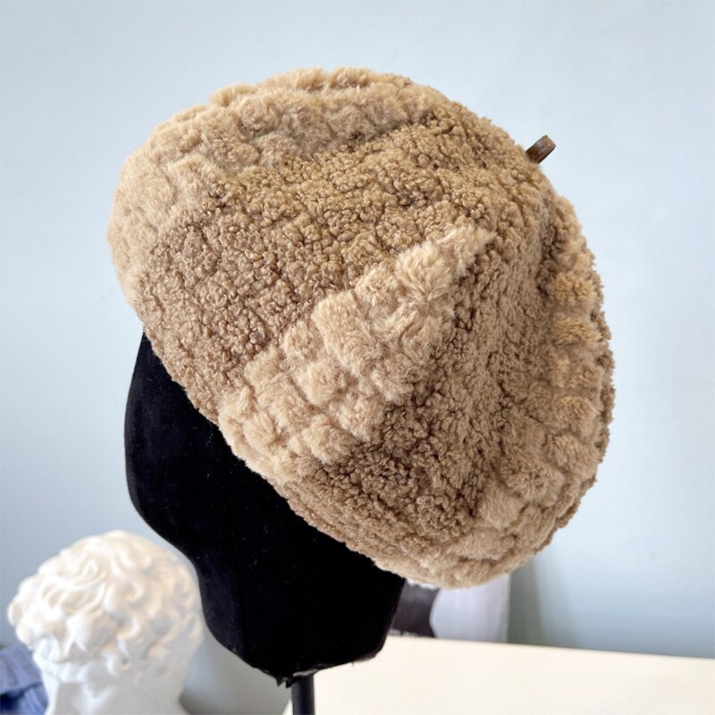 Chapeau de peintre , béret à couleurs bloquantes, petit chapeau octogonal pour l&#39;hiver, vêtements quotidiens, marche de chien