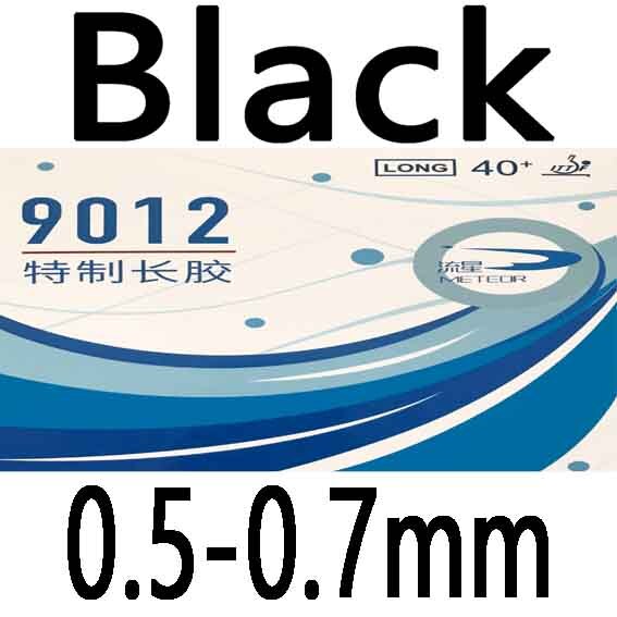 Meteor 9012 long pips out table tennis rubber for ping pong paddle racket: Black 0.5-0.7mm