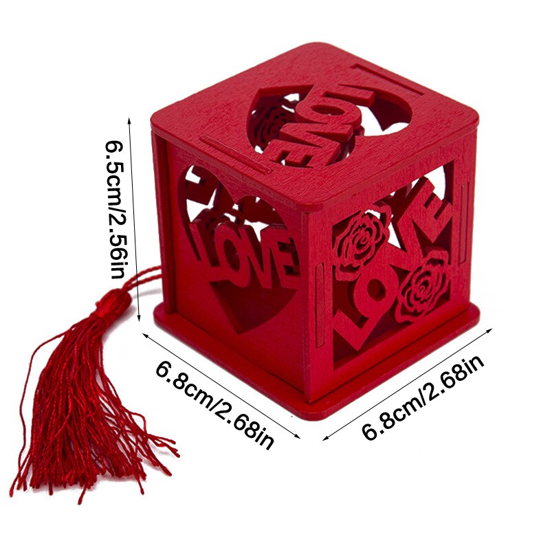 Nueva caja de de caramelo de madera roja doble felicidad China cajas de de boda decoración de