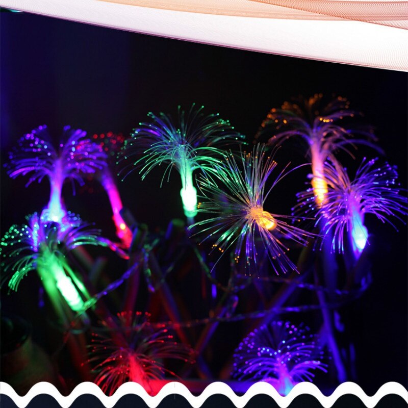 String Light Christmas Decoration Dandelion Optic Fiber Fairy String Lamp Romantic Atmosphere Party Wedding Festival: multicolor / 2.5 M 20 light