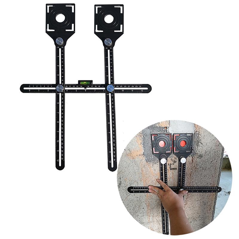Wielofunkcyjne, regulowane narzędzie robić murowania, szkło, stały kątomierz, szablon robić lokalizowania otworów w płytkach