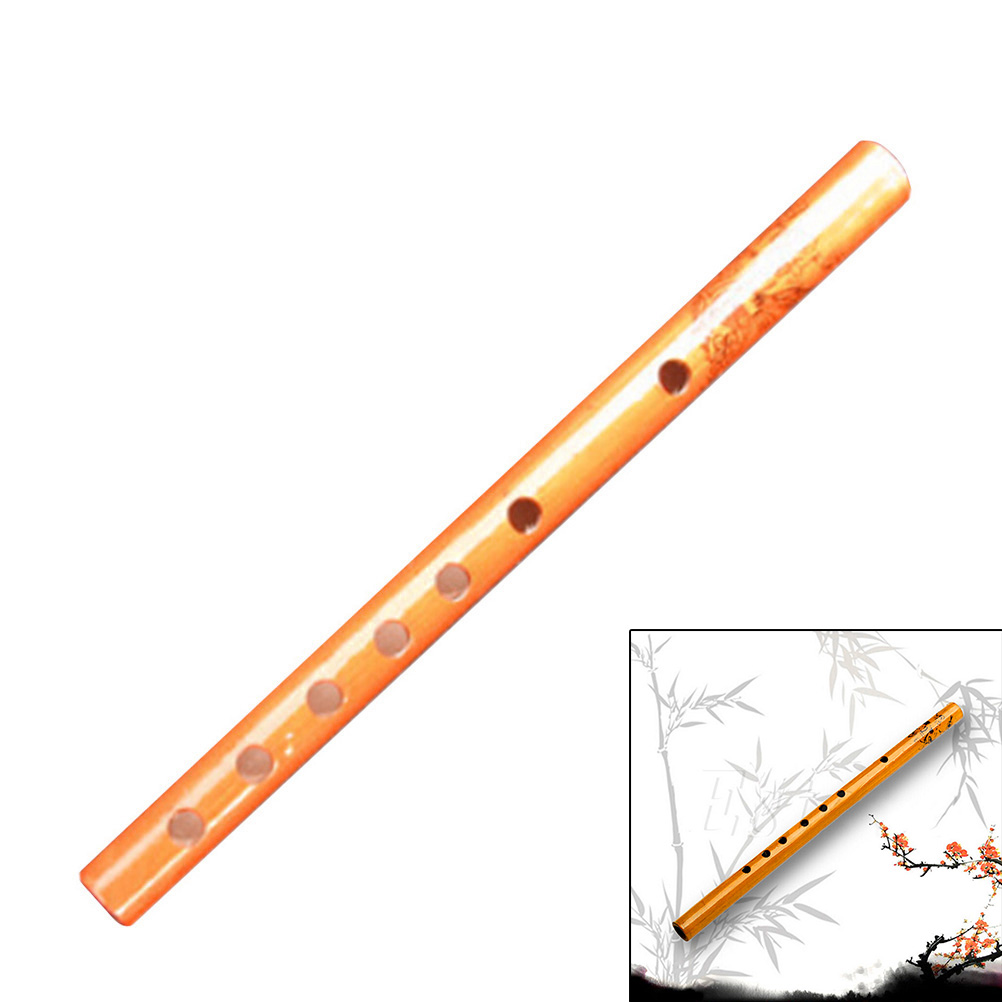 1PC Chinese Traditional 6 Holes Bamboo Flute Vertical Flute Clarinet Student Musical Instrument Wooden Color