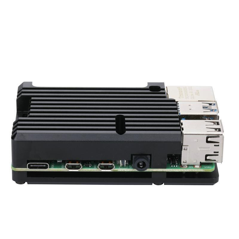 Raspberry  pi 4 aluminium behuizing met dubbele koelventilator, metalen behuizing, zwarte behuizing voor rpi 4 model b