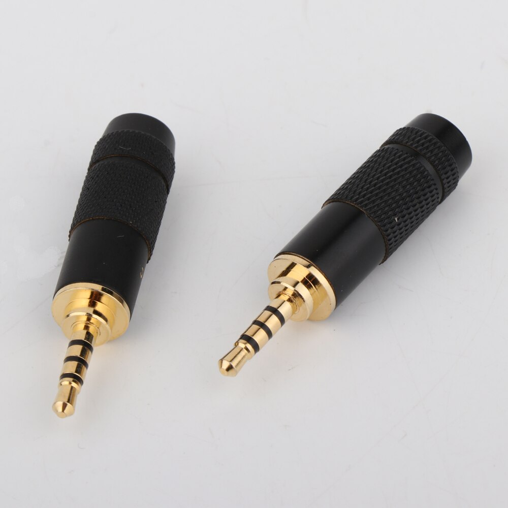 Enchufe de de 2,5mm, conector de Audio Hifi de 4 polos, adaptador de auriculares de Metal chapado en oro, soldadura