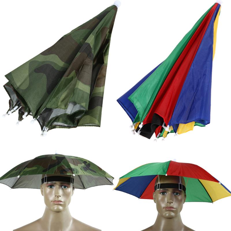Sombrilla portátil para hombre, sombrilla para acampada, pesca, senderismo, Golf, playa, sombrero para exteriores, Brolly, paraguas con manos libres, aparejos