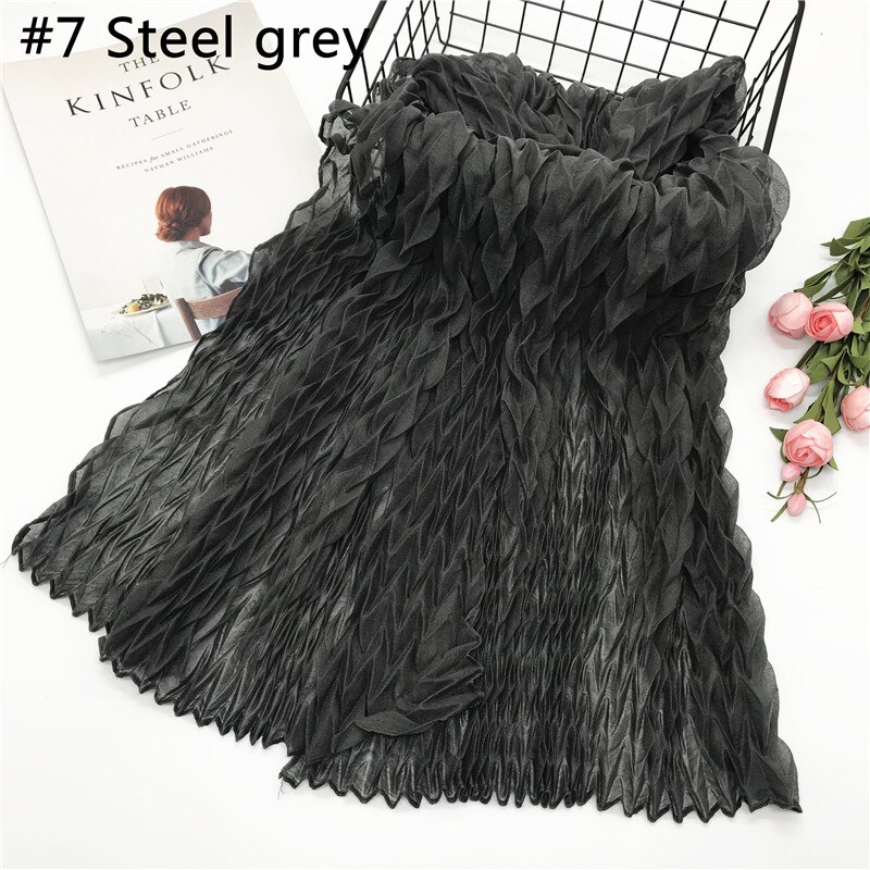 musulman ondulation coton hijab turban écharpe femmes châles et enveloppes foulard islamique arabe coton tête écharpe hijab musulman: 7