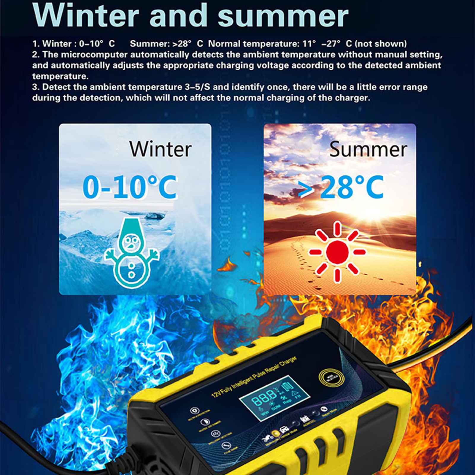 12V 6A Full Automatic Car Battery Charger Pulse Repairing Charger Motorcycle &amp; Car AGM GEL WET Lead Acid Battery Charger