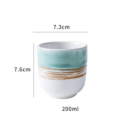 200ml Japanese Style Ceramic Tea Cups Coffee Cups Kiln Pigmented Mugs Creativity Office Teacup Retro Drinkware: Cup 6