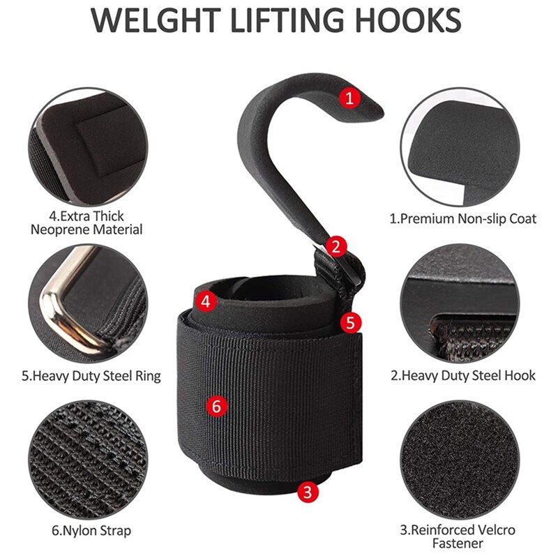 Nuove impugnature per gancio per sollevamento pesi con impacchi per polso cinturino da polso per manubrio palestra gancio per fitness cinturino per pesi tiro-su