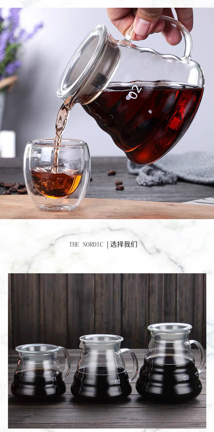 glass cloud pot hand brew coffee pot set drip coffee filter cup sharing pot turkish coffee pot milk jug