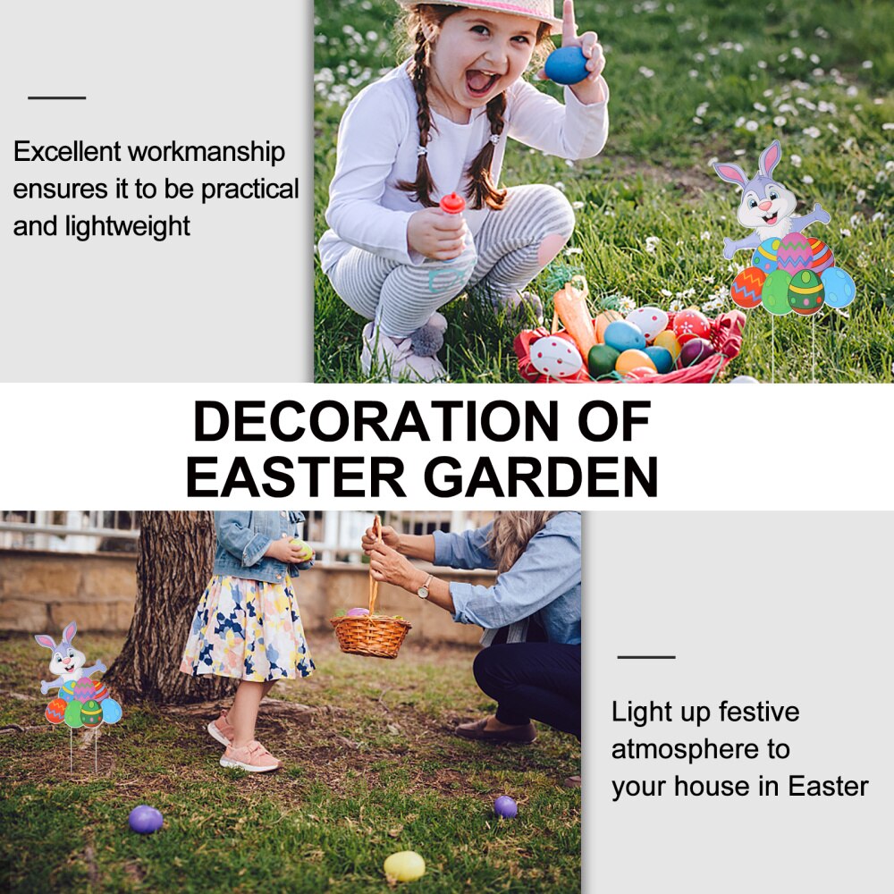 1pc Easter Party Decoration Themed Yard Decoration Sign Easter Outdoor Decor
