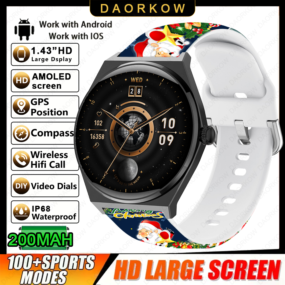 2026 Ultra Sottile Astuto Della Vigilanza Degli Uomini AMOLED 466*466 HD Pixel Display Always Show Time Bluetooth Chiamata di Promemoria Smartwatch Impermeabile: Rosso