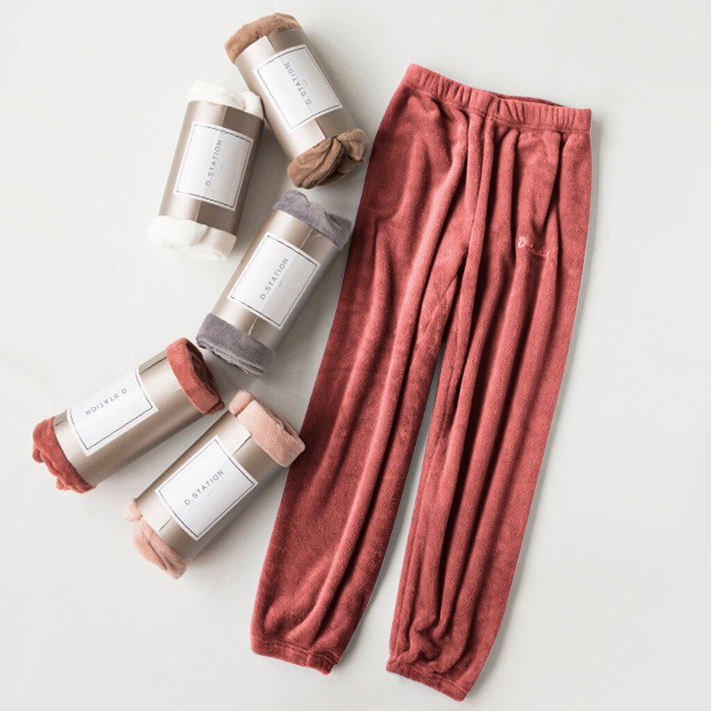 Ladies Sleeping Pants Pure Coral Velvet Household Trousers Variety Styles Sleep Bottoms Trousers Soft Pants Household Wear 926: E