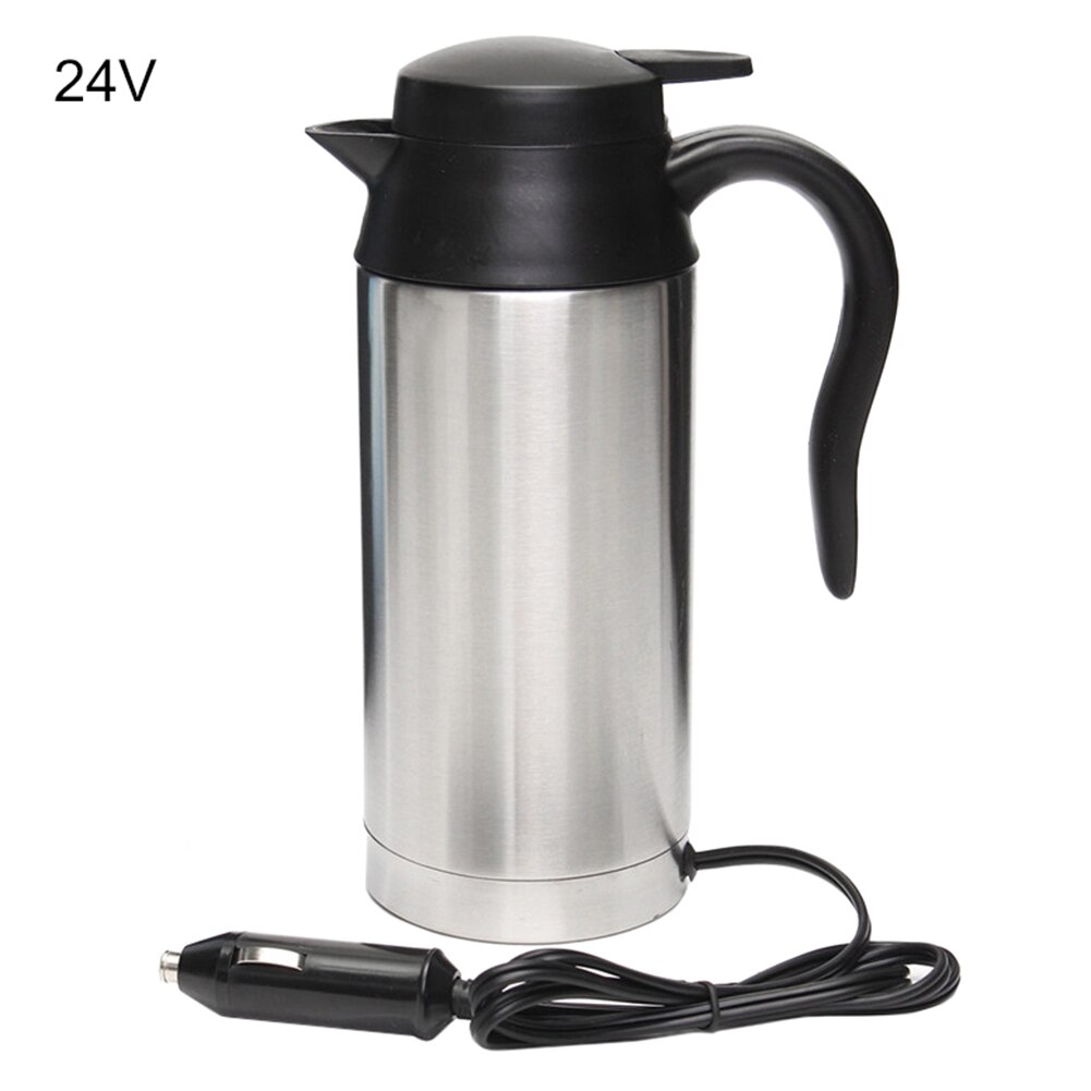 12/24v 750ml bærbar vannkoker med stor kapasitet reise tur rustfritt stål bilvarmekopp vannkoker vannkoker biltilbehør