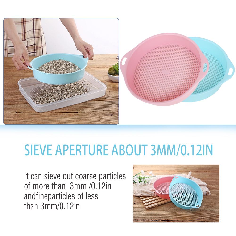 Tamiz redondo para el hogar, filtro de semillas de plástico, tamiz de rejilla de piedra de suelo, herramientas de jardinería, tamiz de jardín