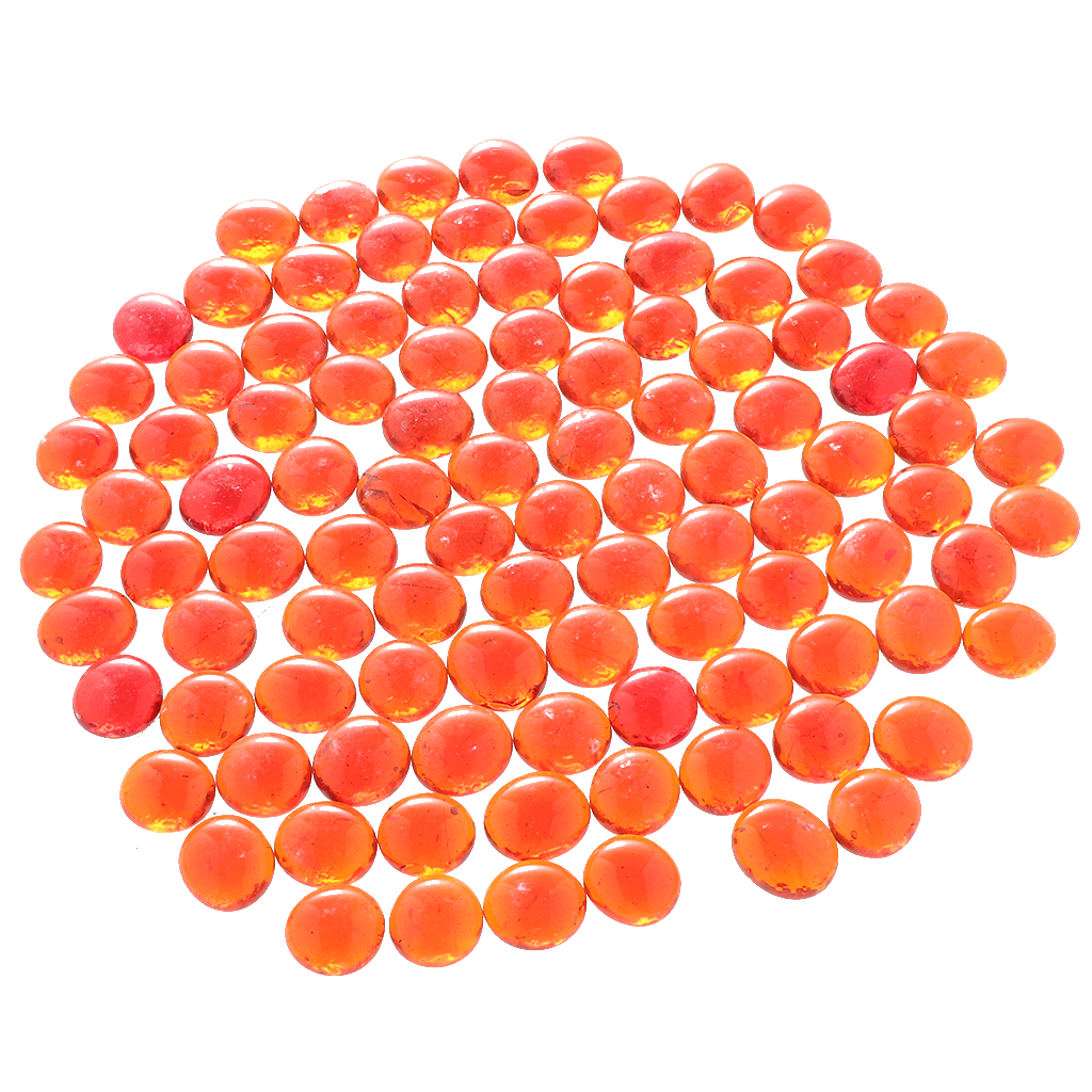 100 st glasvasfyllmedel, platta kulor, stenpärla för mittstycken, dekorativa glaspärlor, glaspärlor, orange