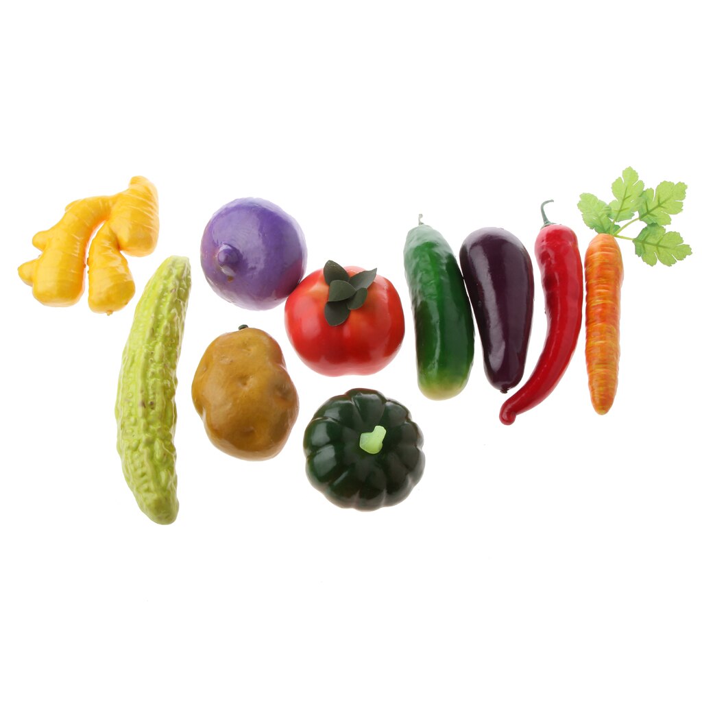 Lot de 4 légumes artificiels/fruits artificiels, modèle de jouet, décoration de jardin et de cuisine
