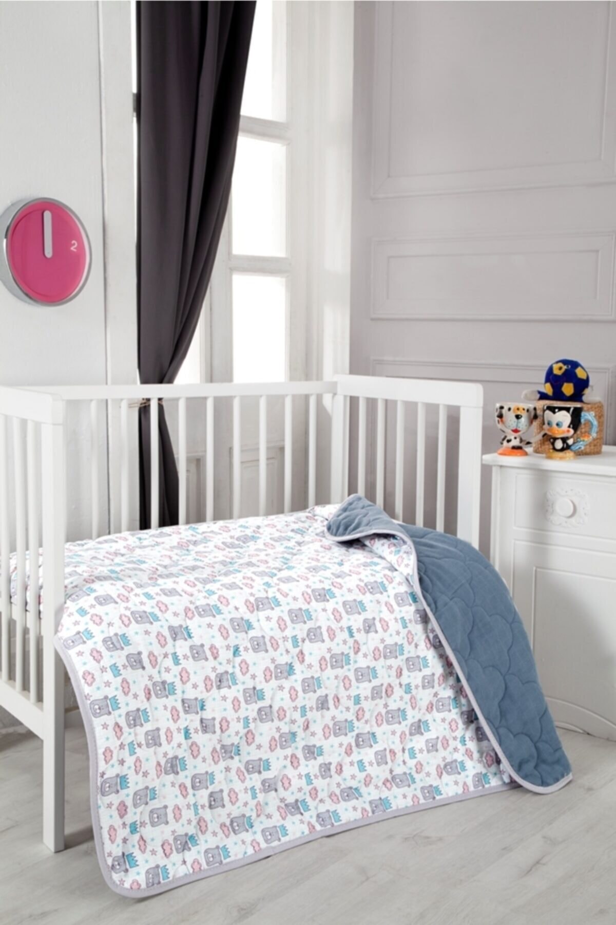 Double Sided Muslin Quilt Filled Quilted Baby Blanket