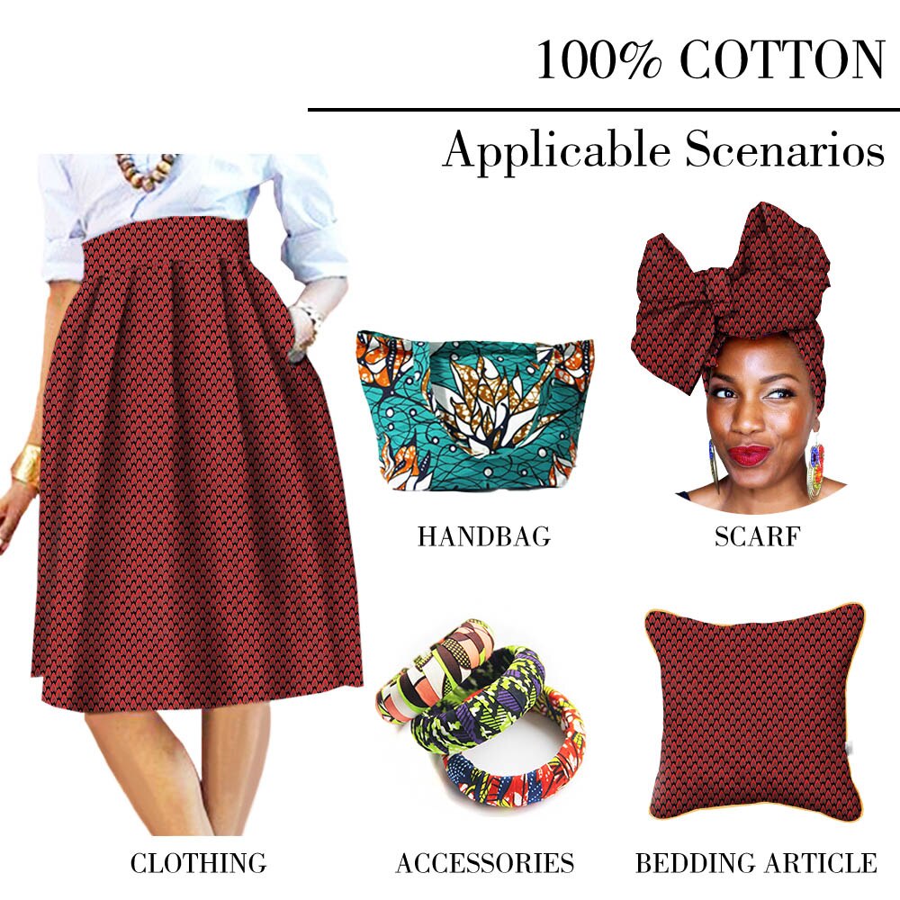 African Traditional Style Fabric Ankara Real Wax Print Cotton Fabric for Sewing,Diy,Dress