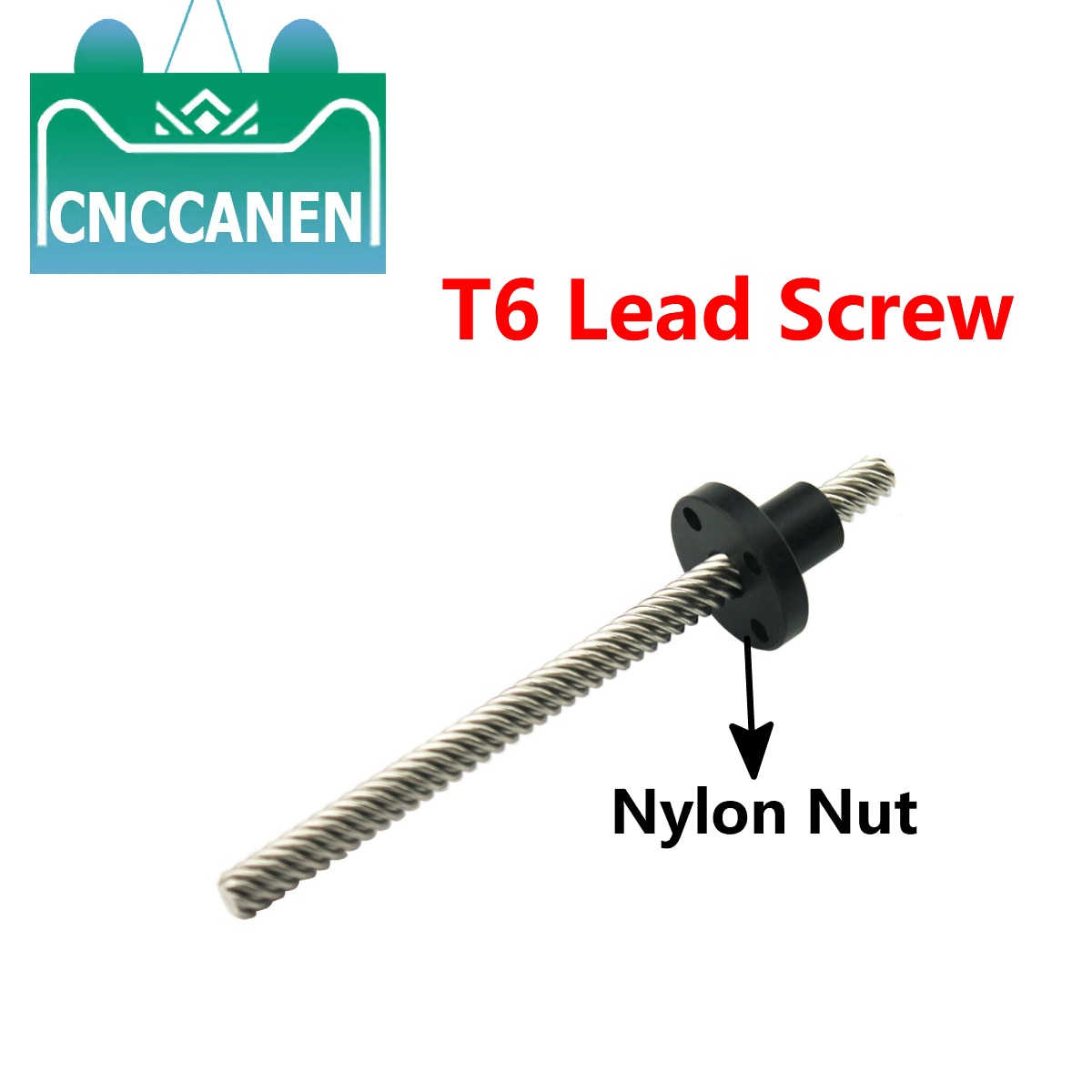 T6 vis sans fin 100mm ~ 1000mm picth 2mm plomb 12mm + écrou en Nylon pour imprimante 3D