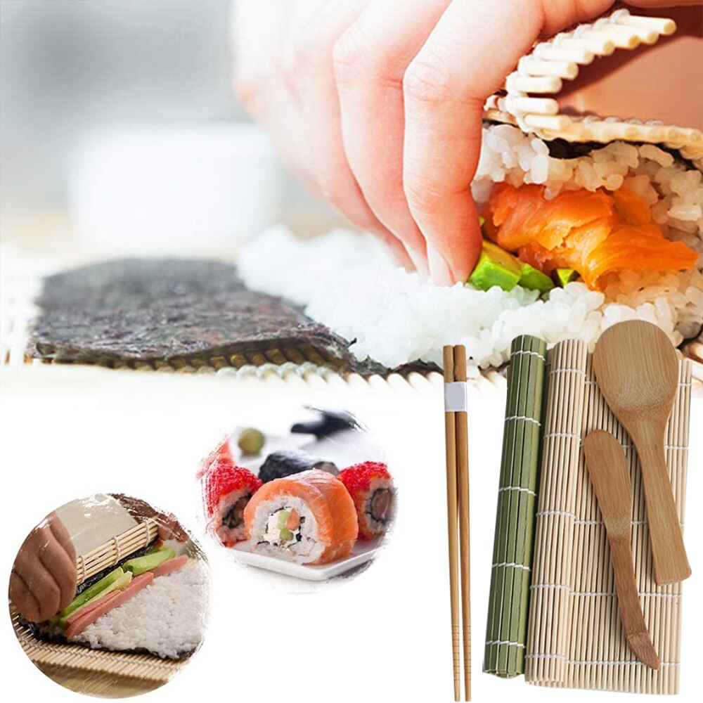 Sushi Mat Set Bamboo Sushi Maker Beginner Diy Roller Sushi Roll Making Accessories Kit for urable and practical
