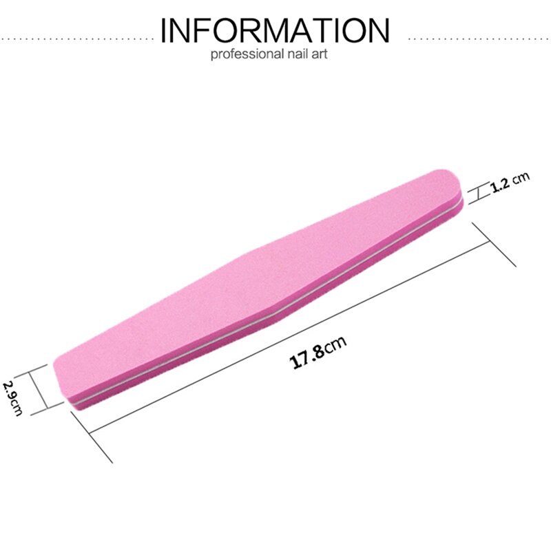 Nailco nail buff art rosa svamp neglefil ongles materiel professio slitesterk tosidig gummifriksjon negle reparasjonsverktøy