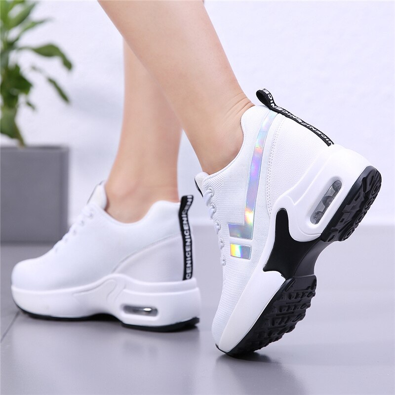 Salg sneakers kvinder sko kvinde blonder åndbare dame sko behagelig afslappet tennis kvinde platform wedge sko