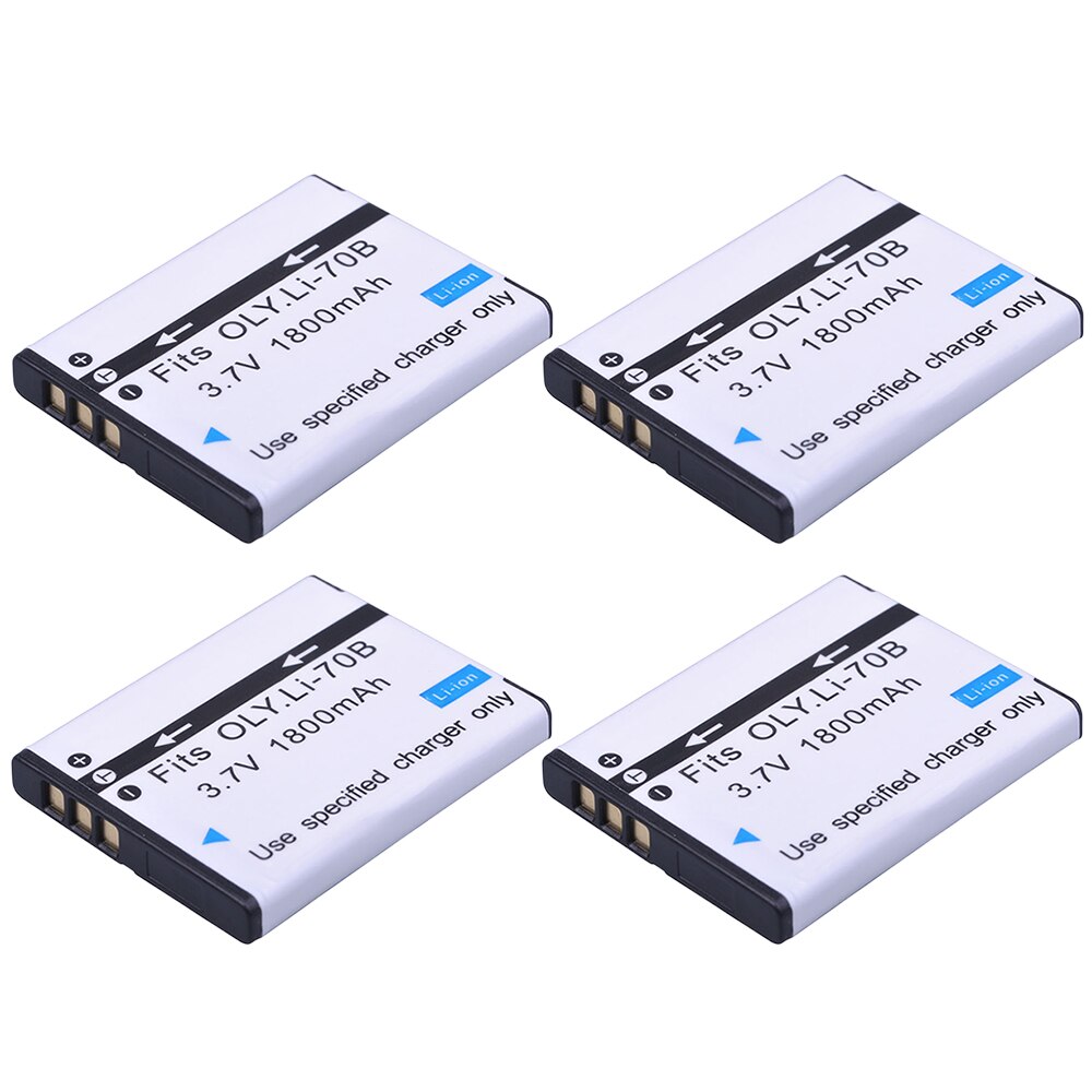 Batería recargable LI-70B Li-70B Li 70B para Olympus VG110, VG120, VG-160, X-940, D-715, FE-4020, FE-4040, FE4020, 2 uds.: 4Battery