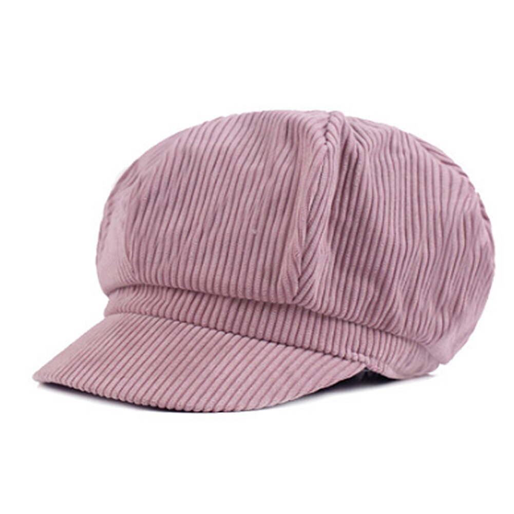 Sombrero a la para mujeres Gorras Planas Snapback Casquette sombrero de sol Octagonal gorro de caballero Newsboy boina gorra plana de invierno: Púrpura
