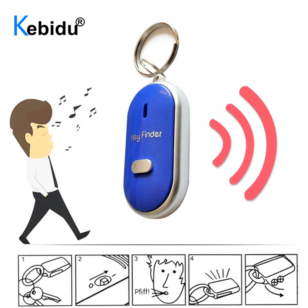 Mini portachiavi LED fischio Key Finder lampeggiante suono segnale acustico remoto perso Keyfinder localizzatore portachiavi Tracker per portafoglio per bambini