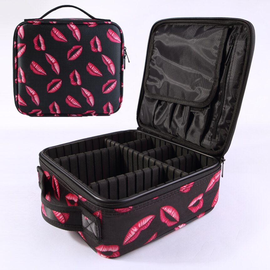 PU Cosmetische Tas Reizen Dames Professionele Make-Up Tas Vrouwen Grote capaciteit Canvas Leer Materiaal Vrouwelijke Organiseren Make-Up Case