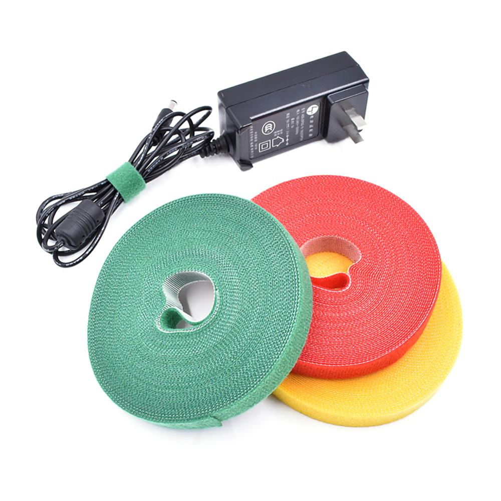 Vendaje de plantas de nailon de 5M, lazo de Velcro ultrafino, sujetador colorido, cinta de Velcro, gancho y cinta de bucle, bridas para cables, accesorios de costura