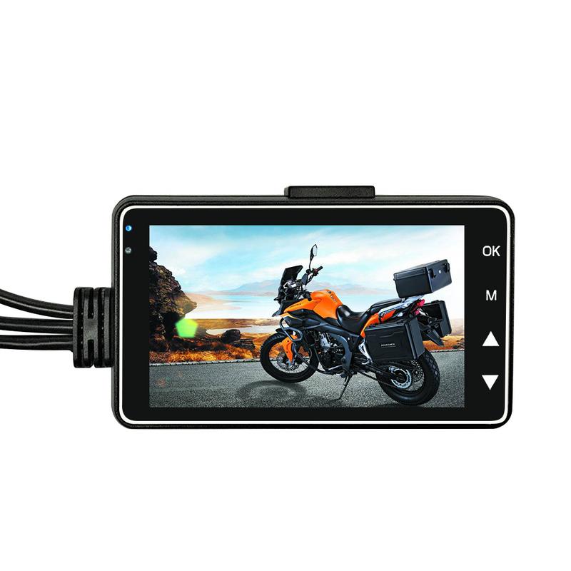 Cámara de motocicleta DVR KY-MT18 Motor Dash Cam con especial doble pista frontal grabador trasero motocicleta electrónica