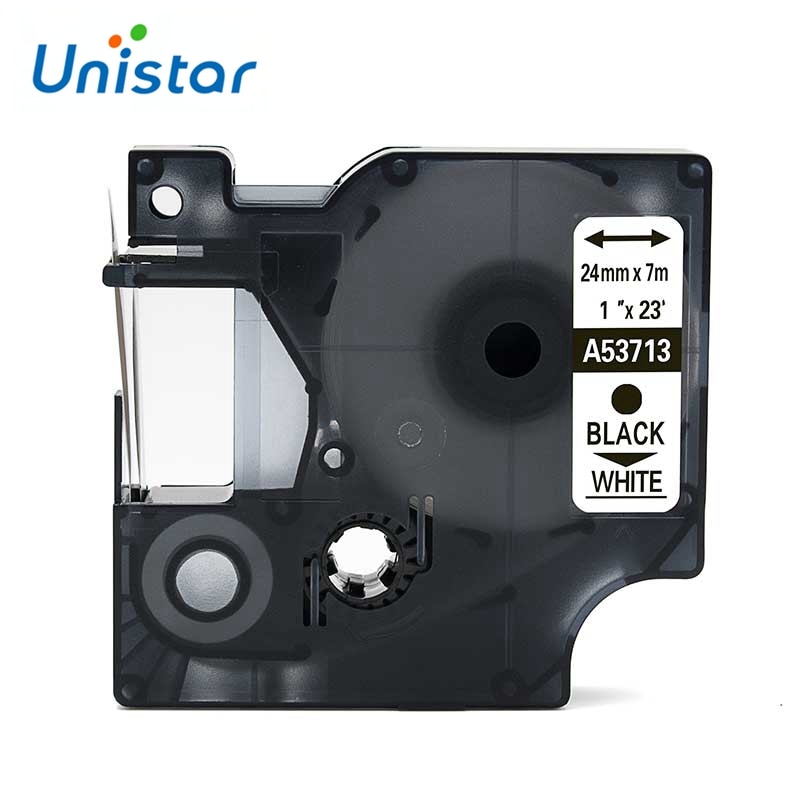 Unistar 53713 Compatible for Dymo for D1 Label Tape Black on White Labeling Cassette 1 Inch X 23Feet Cartridges 24mm Combo Set