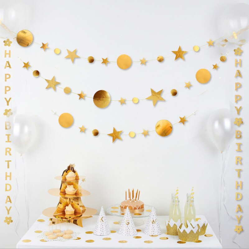 Room Layout Star Moon Shape DIY Decorations 1Pcs 4M Paper Multi Purpose Garlands Weding Birthday Event Decoration tools