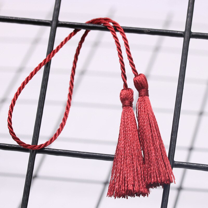 Cuerda larga de doble extremo con flecos para decoración, cinta de cordón de seda con flecos para manualidades, joyería, prendas de vestir, 5 uds.: Wine red Tassls