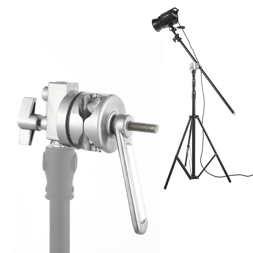 Meking 4-in-1 Voll Metall Griff Kopf Lange Griff Für Boom Arm Verlängerung Pole Kreuz Bar Licht steht schwer Pflicht C-steht Stuido